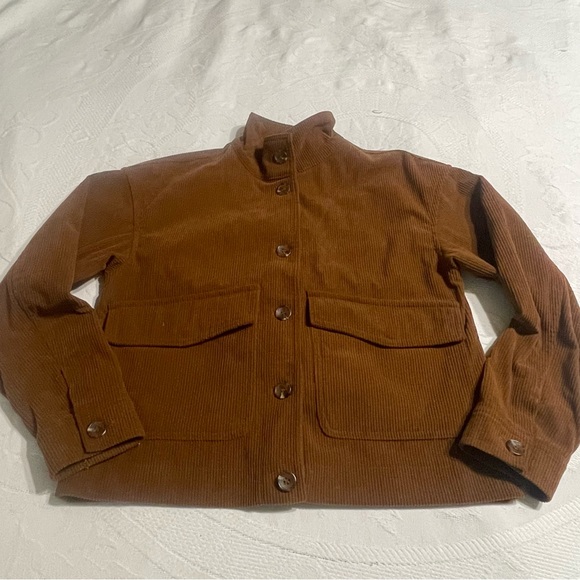 Avec Les Filles Cropped Brown Corduroy Minimalist jacket‎ - Picture 6 of 6
